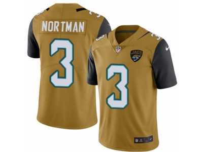 Men's Nike Jacksonville Jaguars #3 Brad Nortman Elite Gold Rush NFL Jersey