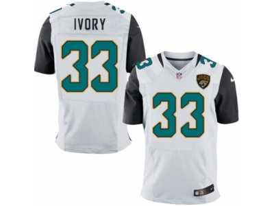 Men's Nike Jacksonville Jaguars #33 Chris Ivory Elite White NFL Jersey