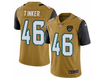 Men's Nike Jacksonville Jaguars #46 Carson Tinker Elite Gold Rush NFL Jersey
