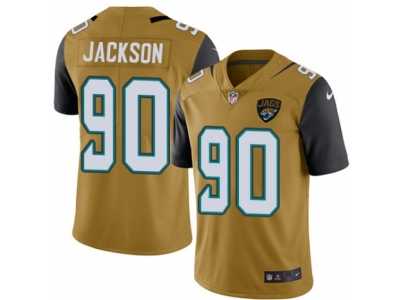 Men's Nike Jacksonville Jaguars #90 Malik Jackson Elite Gold Rush NFL Jersey