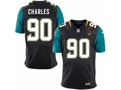 Men's Nike Jacksonville Jaguars #90 Stefan Charles Elite Black Alternate NFL Jersey