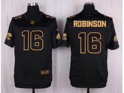 Nike Jacksonville Jaguars #16 Denard Robinson Black Pro Line Gold Collection Jersey(Elite)