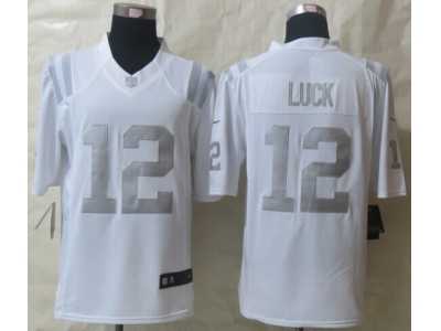 Nike Indianapolis Colts #12 Andrew Luck Platinum White Jerseys(Game)