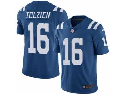 Men's Nike Indianapolis Colts #16 Scott Tolzien Elite Royal Blue Rush NFL Jersey