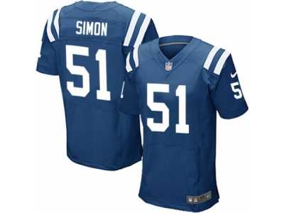 Men's Nike Indianapolis Colts #51 John Simon Elite Royal Blue Team Color NFL Jersey