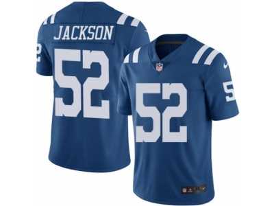 Men's Nike Indianapolis Colts #52 D'Qwell Jackson Elite Royal Blue Rush NFL Jersey