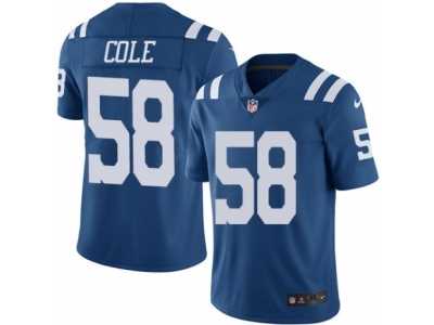 Men's Nike Indianapolis Colts #58 Trent Cole Elite Royal Blue Rush NFL Jersey