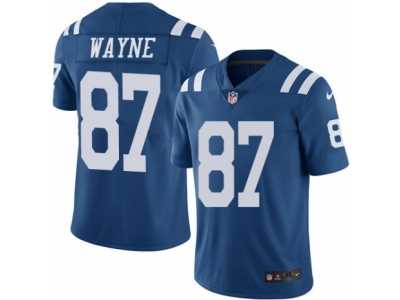Men's Nike Indianapolis Colts #87 Reggie Wayne Elite Royal Blue Rush NFL Jersey