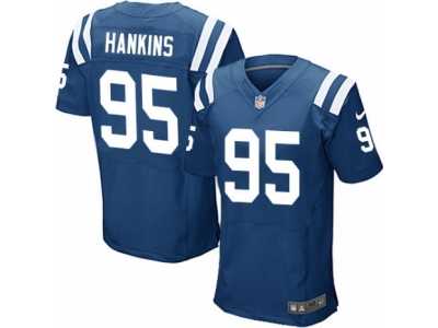 Men's Nike Indianapolis Colts #95 Johnathan Hankins Elite Royal Blue Team Color NFL Jersey