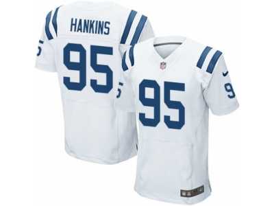 Men's Nike Indianapolis Colts #95 Johnathan Hankins Elite White NFL Jersey