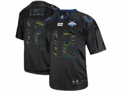 Nike Indianapolis Colts #12 Andrew Luck Black(Elite Camo Fashion 30th Seasons Patch)