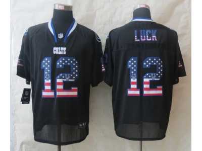 Nike Indianapolis Colts #12 Luck Black Jerseys(USA Flag Fashion Elite)