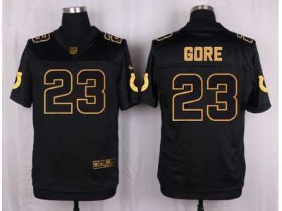 Nike Indianapolis Colts #23 Frank Gore Black Pro Line Gold Collection Jersey(Elite)
