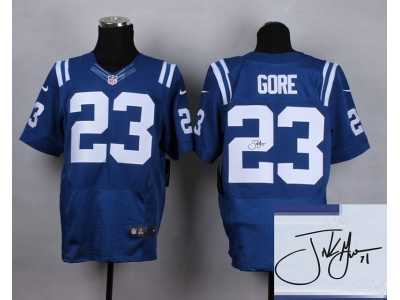 Nike Indianapolis Colts #23 Frank Gore blue jerseys(Elite)(Signature)
