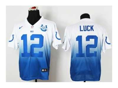 Nike indianapolis colts #12 luck white-blue[Elite II drift fashion][30th anniversary]