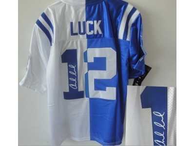 Nike jerseys indianapolis colts #12 luck white-blue[Elite split signature]