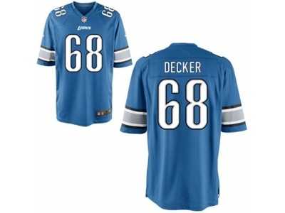Men's Detroit Lions #68 Taylor Decker Light Blue Game Jersey