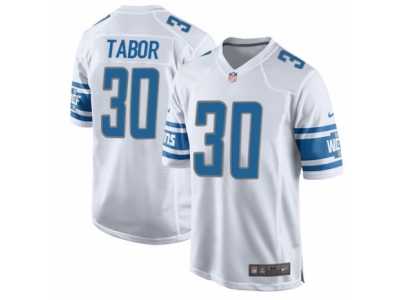 Men's Nike Detroit Lions #30 Teez Tabor Game White NFL Jersey