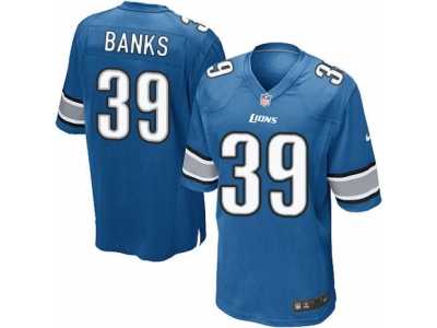 Men's Nike Detroit Lions #39 Johnthan Banks Game Light Blue Team Color NFL Jersey