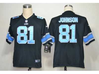 Nike NFL Detroit Lions #81 Calvin Johnson Black Jerseys(Game)