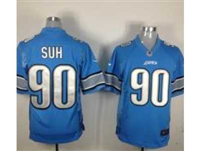 Nike nfl Detroit Lions #90 Ndamukong Suh blue Game Jerseys