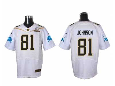 2016 PRO BOWL Nike Detroit Lions #81 Calvin Johnson white jerseys(Elite)