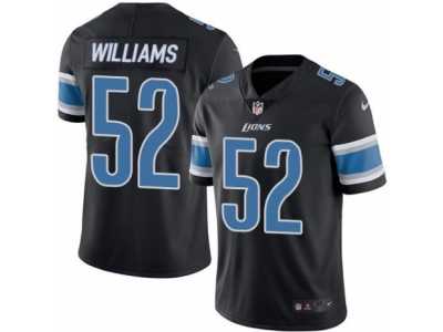 Men's Nike Detroit Lions #52 Antwione Williams Elite Black Rush NFL Jersey