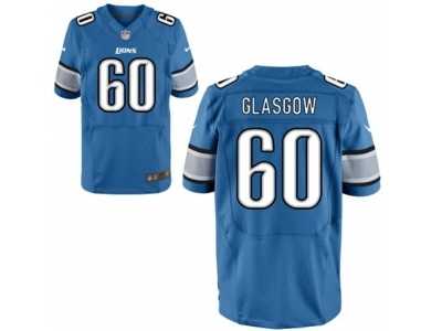 Men's Nike Detroit Lions #60 Graham Glasgow Elite Light Blue Team Color NFL Jersey