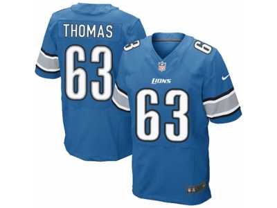 Men's Nike Detroit Lions #63 Brandon Thomas Elite Light Blue Team Color NFL Jersey