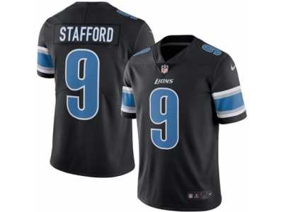Men's Nike Detroit Lions #9 Matthew Stafford Elite Black Rush NFL Jersey