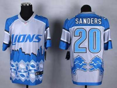Nike Detroit Lions #20 Barry Sanders Blue Jerseys(Style Noble Fashion Elite)