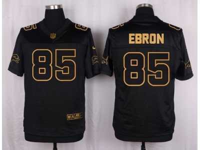 Nike Detroit Lions #85 Eric Ebron Black Pro Line Gold Collection Jersey(Elite)