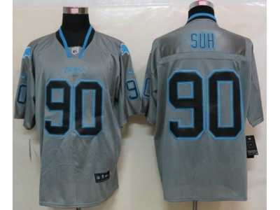 Nike NFL Detroit Lions #90 Ndamukong Suh grey Jerseys(Lights Out Elite)