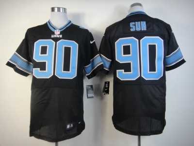 Nike nfl Detroit Lions #90 Ndamukong Suh black jerseys[Elite]
