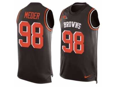 Men's Nike Cleveland Browns #98 Jamie Meder Limited Brown Player Name & Number Tank Top NFL Jersey
