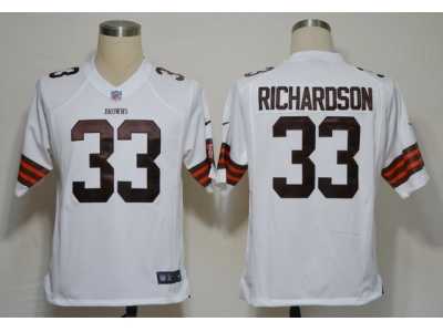 NIKE NFL Cleveland Browns #33 Richardson White Game jerseys