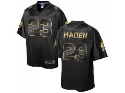 Nike Cleveland Browns #23 Joe Haden Pro Line Black Gold Collection Jersey(Game)