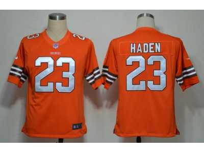 Nike NFL cleveland browns #23 joe haden orange Game Jerseys