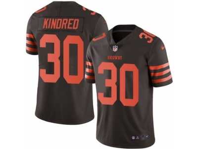 Men's Nike Cleveland Browns #30 Derrick Kindred Elite Brown Rush NFL Jersey