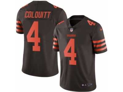 Men's Nike Cleveland Browns #4 Britton Colquitt Elite Brown Rush NFL Jersey