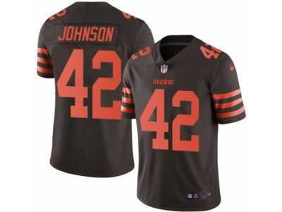 Men's Nike Cleveland Browns #42 Malcolm Johnson Elite Brown Rush NFL Jersey