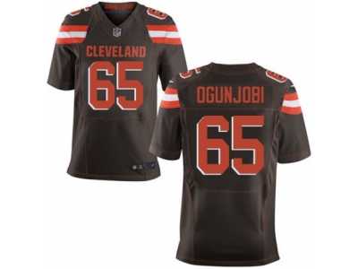 Men's Nike Cleveland Browns #65 Larry Ogunjobi Elite Brown Team Color NFL Jersey
