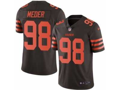Men's Nike Cleveland Browns #98 Jamie Meder Elite Brown Rush NFL Jersey