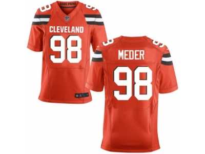 Men's Nike Cleveland Browns #98 Jamie Meder Elite Orange Alternate NFL Jersey