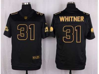 Nike Cleveland Browns #31 Donte Whitner Black Pro Line Gold Collection Jersey(Elite)