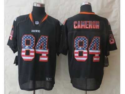 Nike Cleveland Browns #84 Cameron Black Jerseys(USA Flag Fashion Elite)