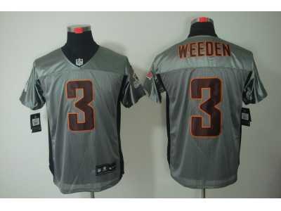 Nike NFL Cleveland Browns #3 Brandon Weeden Grey Jerseys(Shadow Elite)