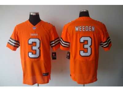 Nike NFL Cleveland Browns #3 Brandon Weeden Orange Elite jerseys