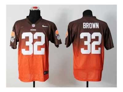 Nike jerseys cleveland browns #32 brown brown-orange[Elite II drift fashion]