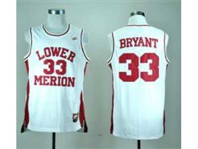 NBA NCAA Lower Merion High School Kobe Bryant #33 white Throwback Jersey